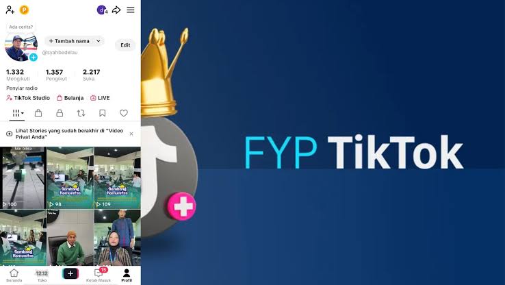 Sebuah Halaman Rekomendasi Atau FYP Pada Media